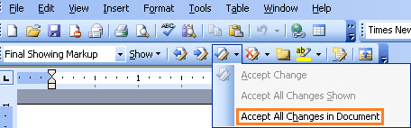 Loại bỏ Track Changes trong Word 2003 2